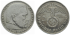 3. Reich 5 Mark 1938 J - Adler über Hakenkreuz
